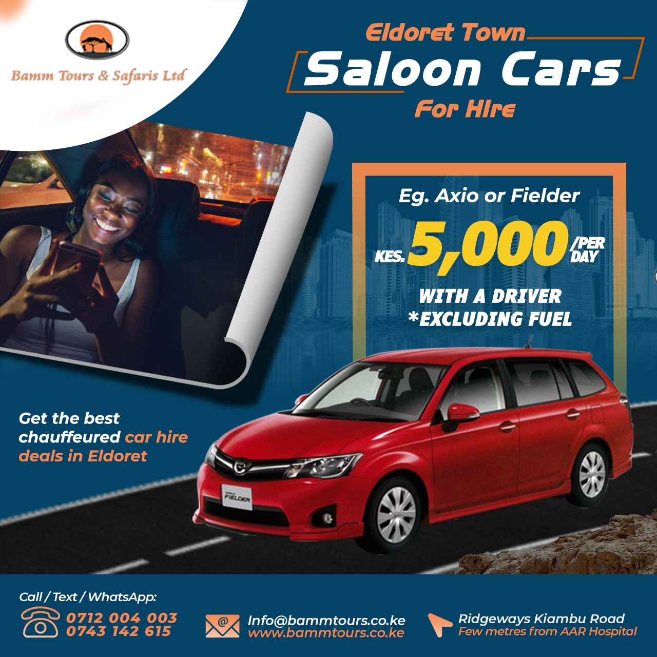 Salon Car for hire Eldoret