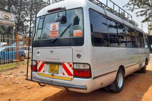 Toyota Coaster Bus For Hire in Nairobi, Nakuru, Eldoret, Nanyuki, Mombasa, Kenya.